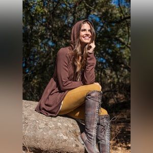 Evy’s Tree The Sophie in Brown Camo Lined Hoodie Size Large